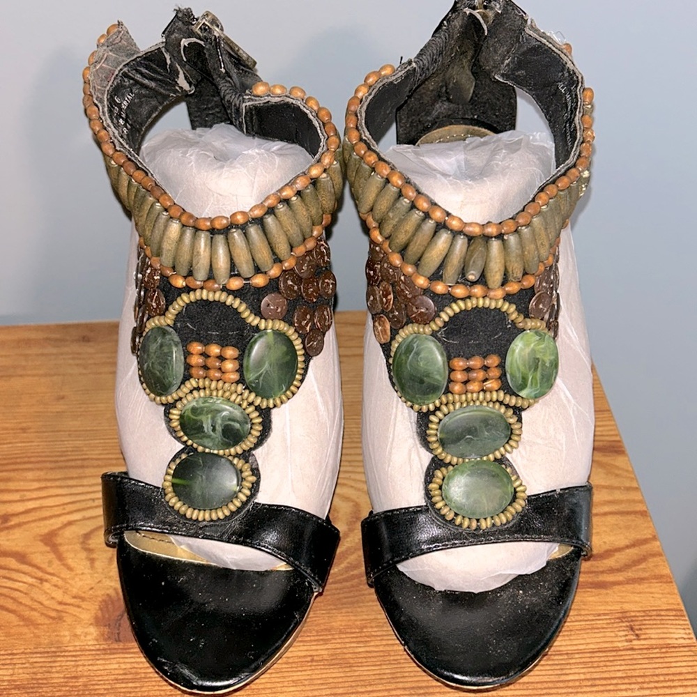 Vintage Anne Michelle beaded stiletto heels 6